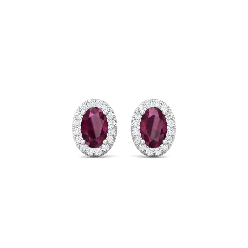 MARTIN FLYER Ruby Halo Earrings