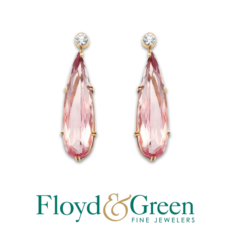 Morganite & Diamond Drop Earrings