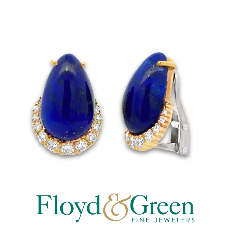 Lapis Lazuli & Diamond Earrings