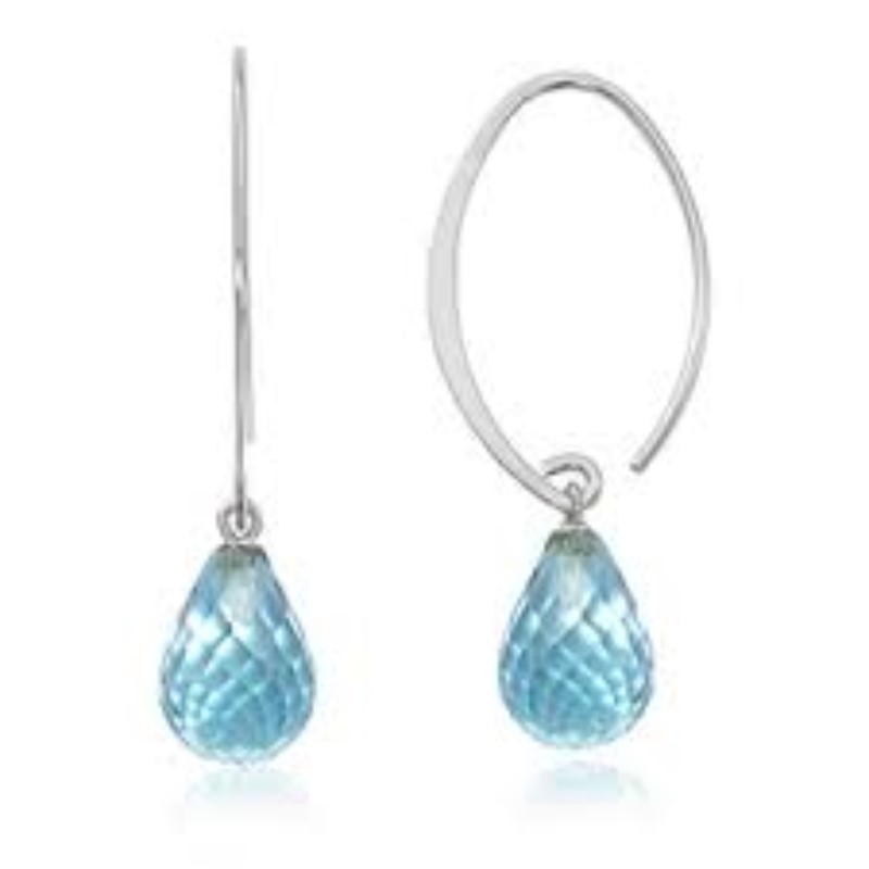 SMALL SIMPLE SWEEP BLUE TOPAZ EARRINGS