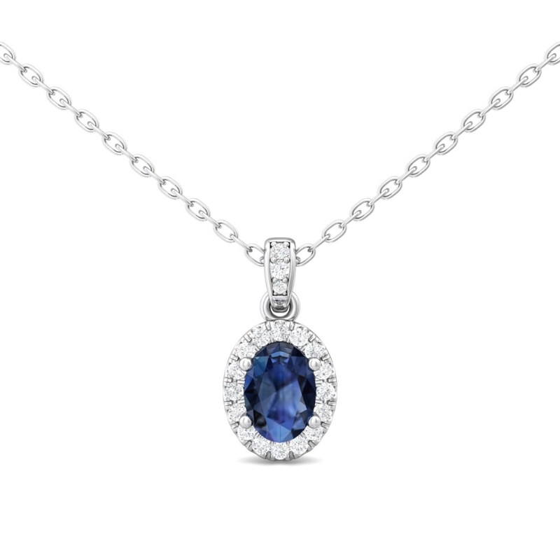 MARTIN FLYER Sapphire Halo Pendant