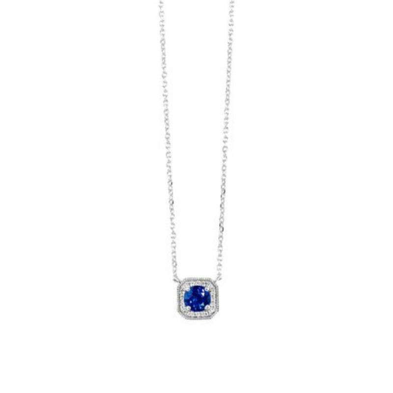 Created Sapphire & Diamond Pendant Necklace