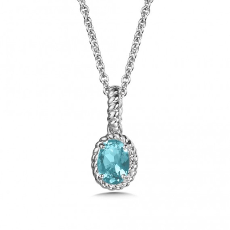 March Birthstone Pendant Necklace