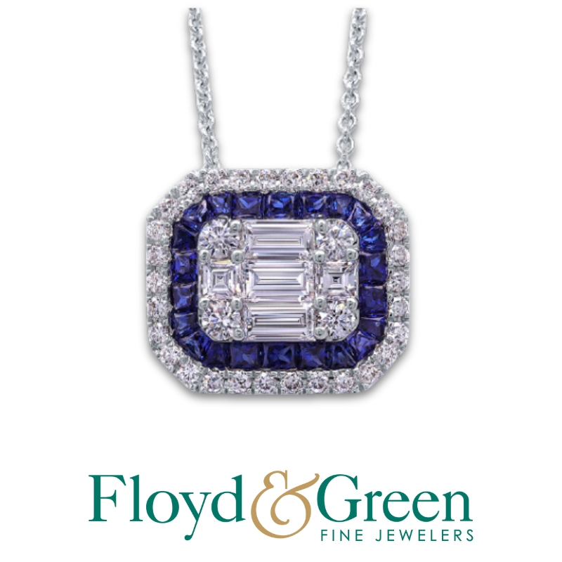 Sapphire & Diamond Pendant Necklace