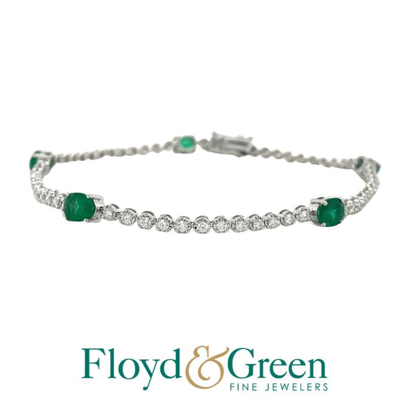 Emerald & Diamond Tennis Bracelet