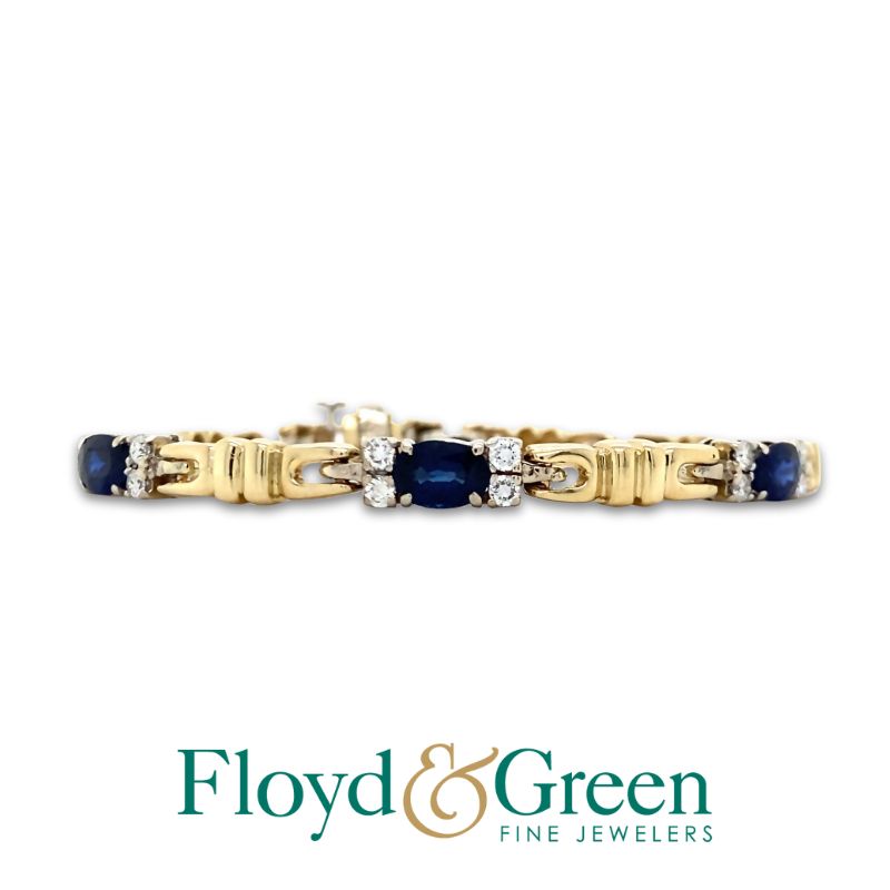 Sapphire & Diamond Link Bracelet