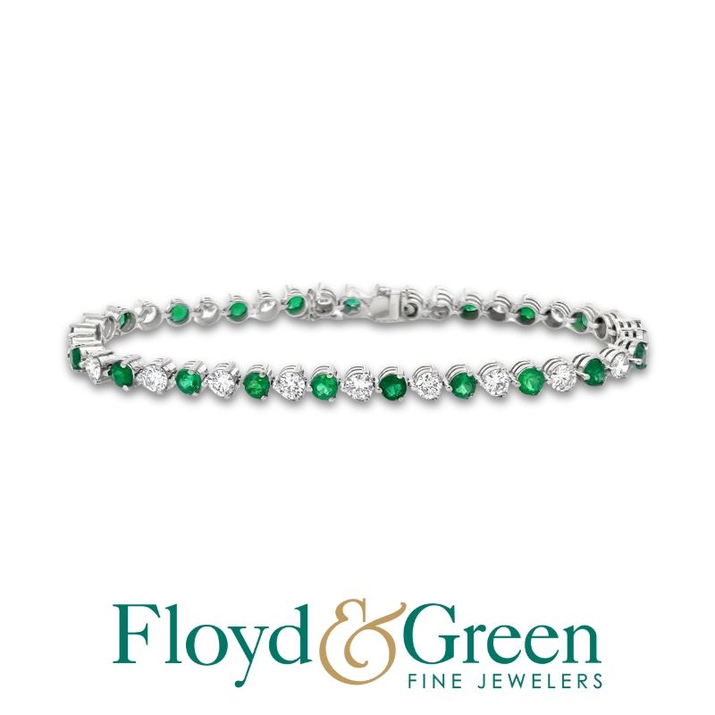 Emerald & Diamond Tennis Bracelet