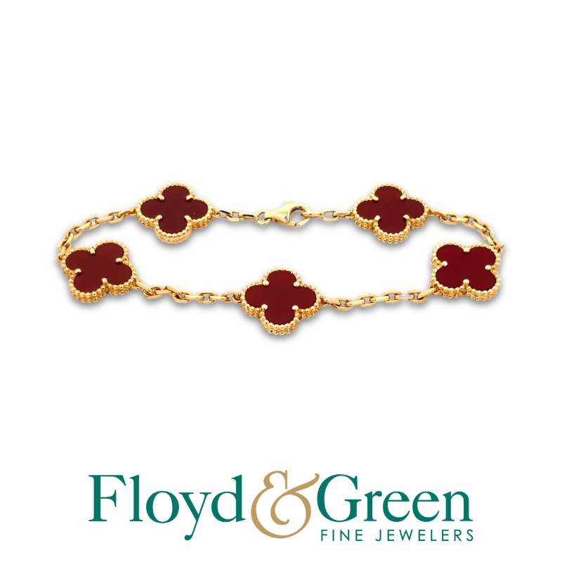 VAN CLEEF & ARPELS Carnelian Alhambra Bracelet