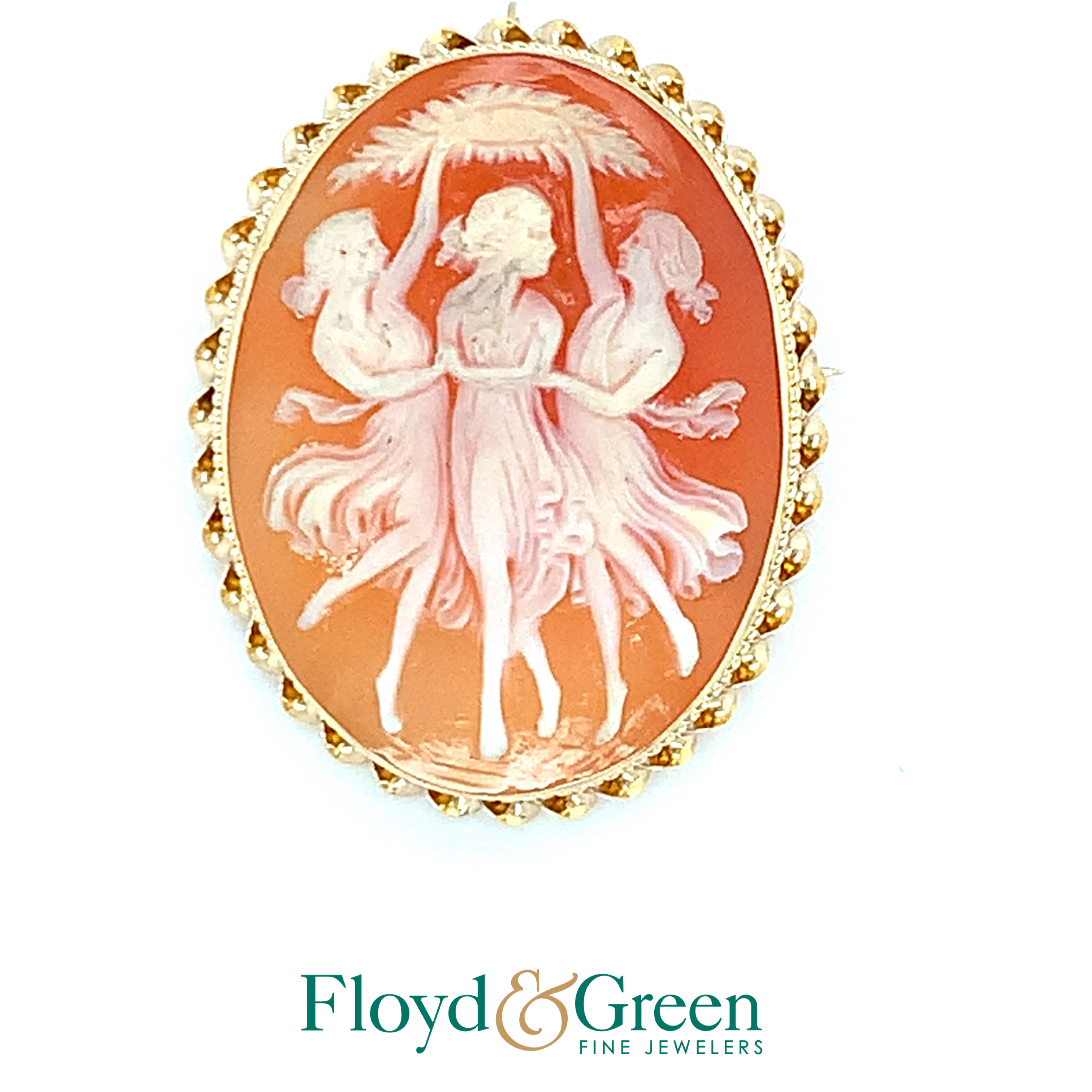 Brooch 10 Karat Yellow Accessory
Oval 43.71ct Carnelian