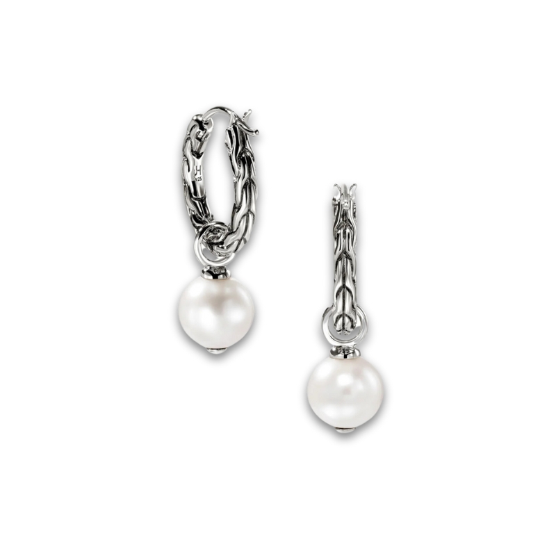 JOHN HARDY Essentials Small Pearl Hoop Earrings