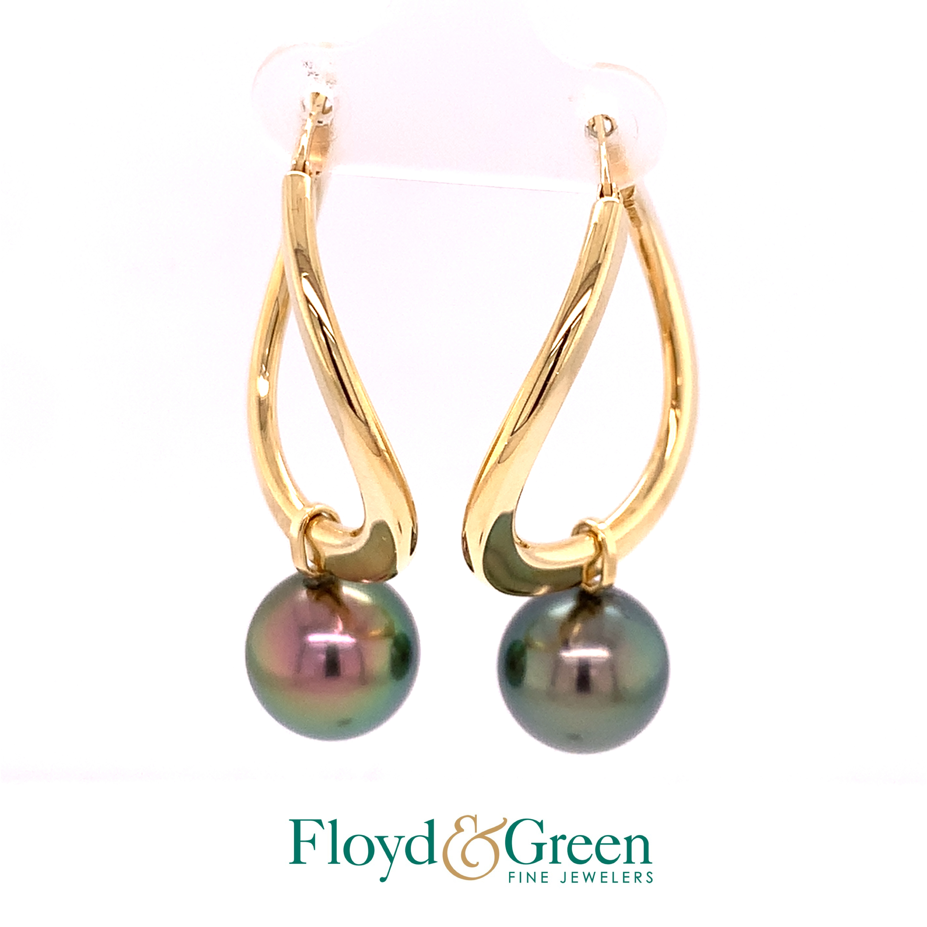 18KY Tahitian Pearl Earrings, 9.06g