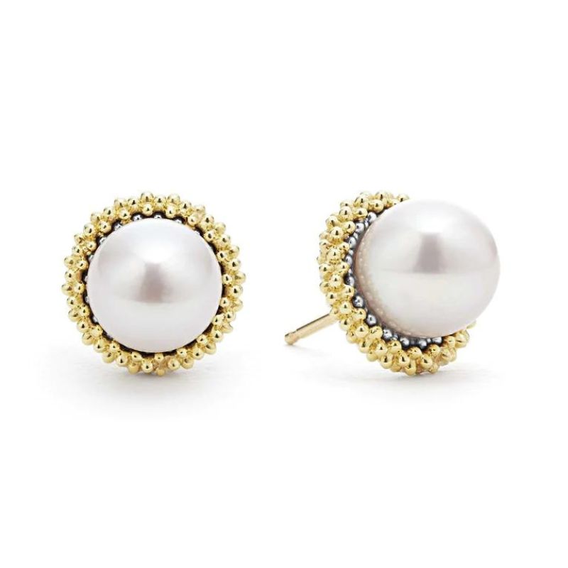 LAGOS Luna Caviar Pearl Stud Earrings