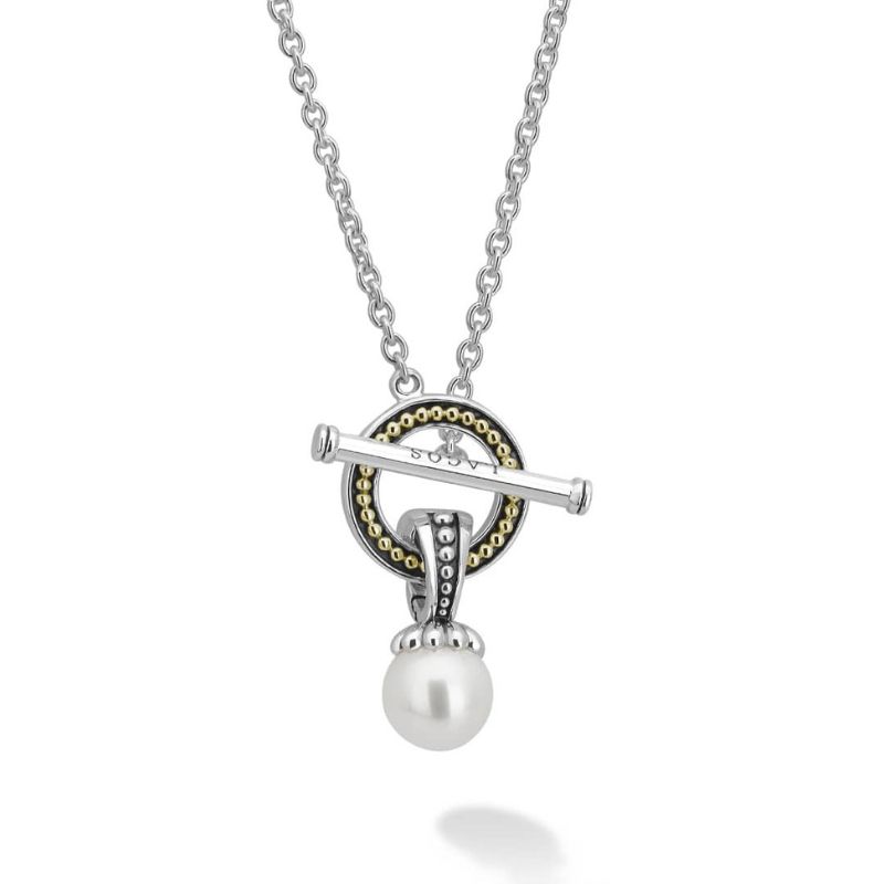 LAGOS Luna Pearl Toggle Pendant Necklace