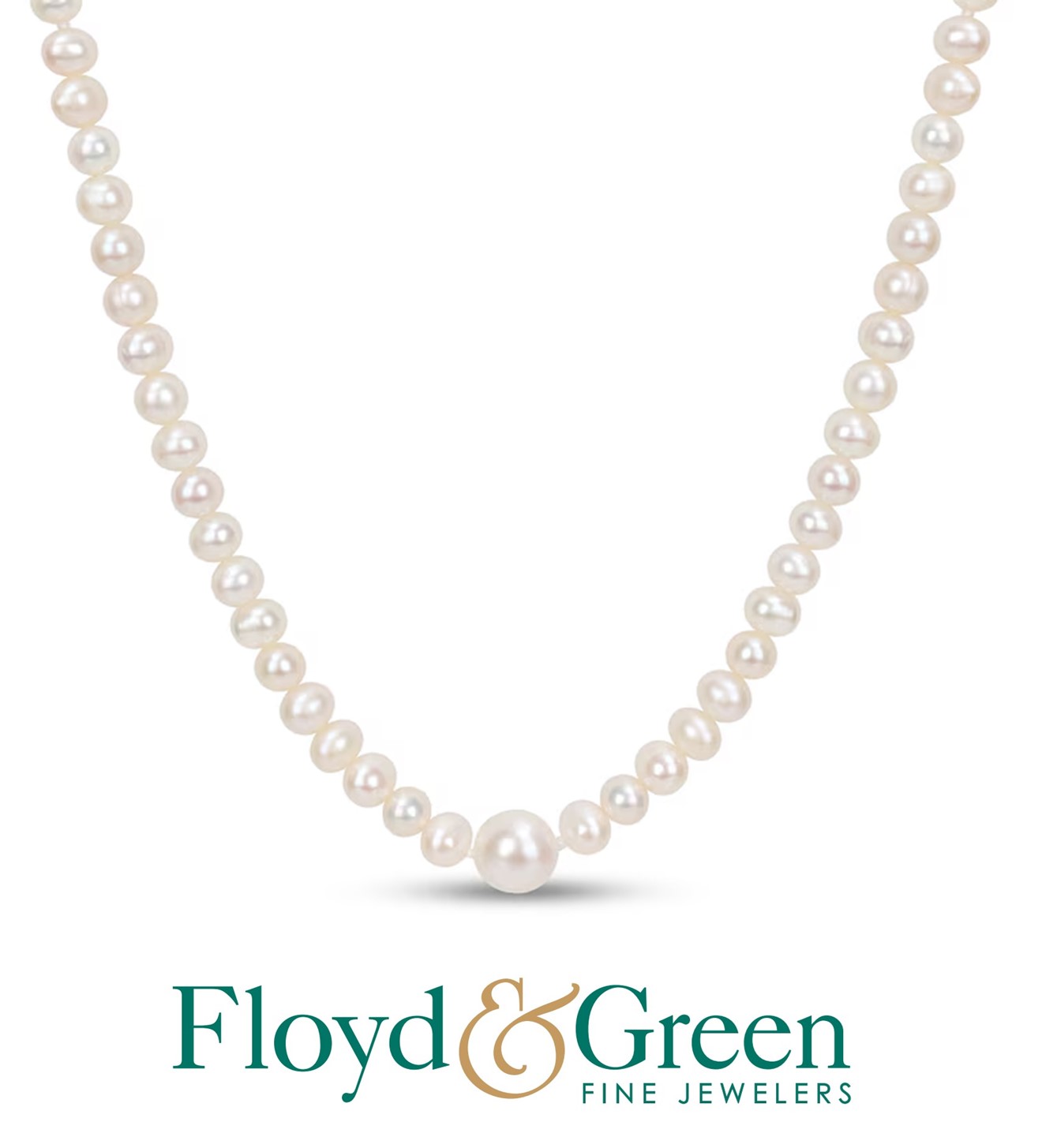 14KW Pearl Necklace, 17.5 inch