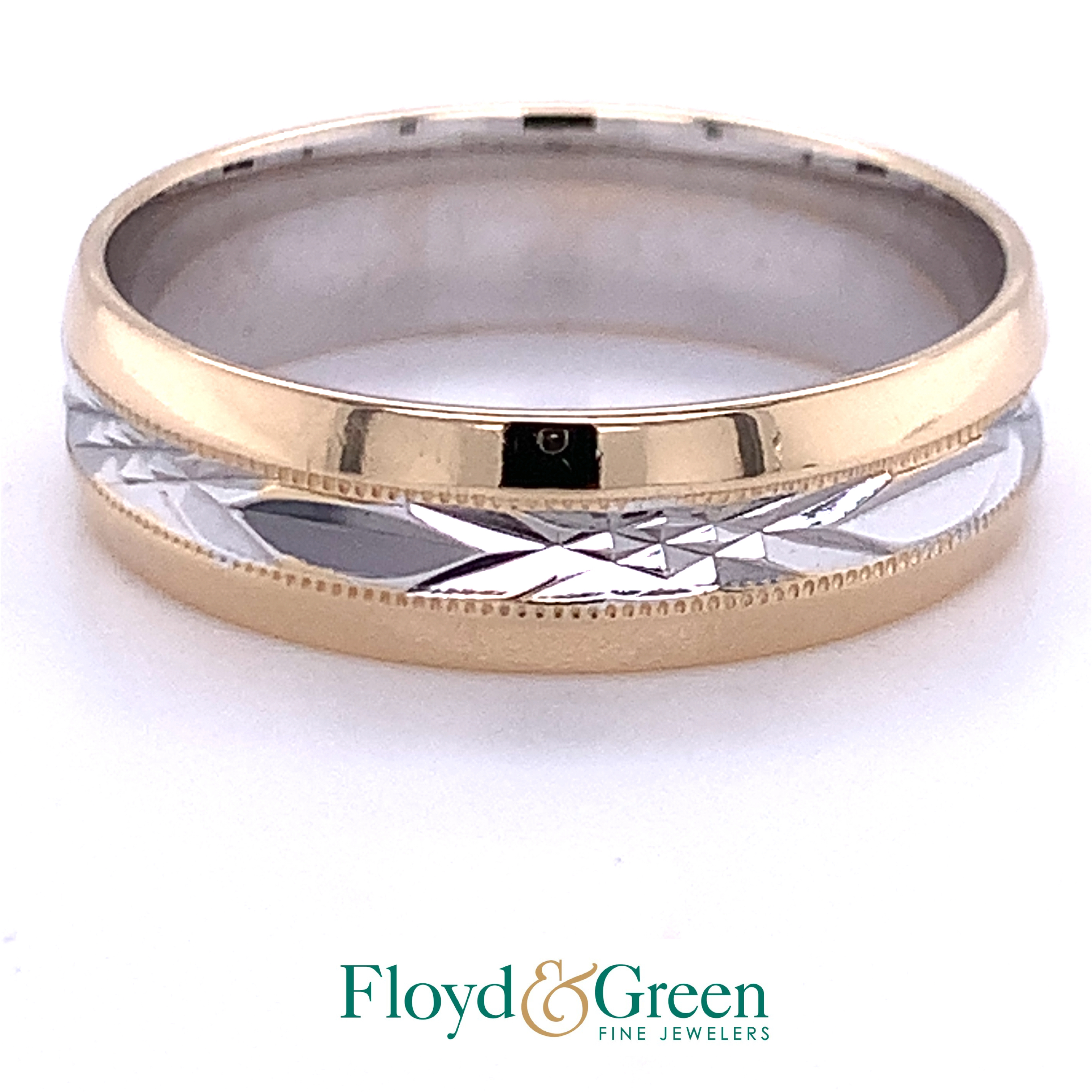 Two Tone Decorative Wedding Band