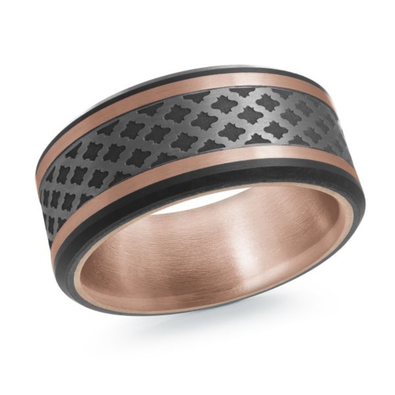 Mardini Carved Center Wedding Band