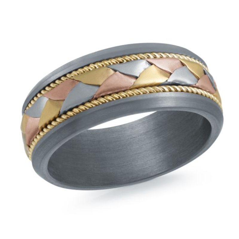 Mardini Braided Center Wedding Band