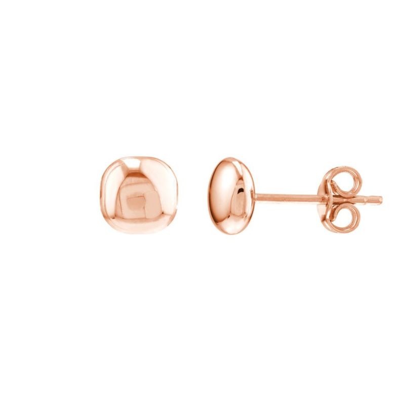 Flat Round Stud Earrings