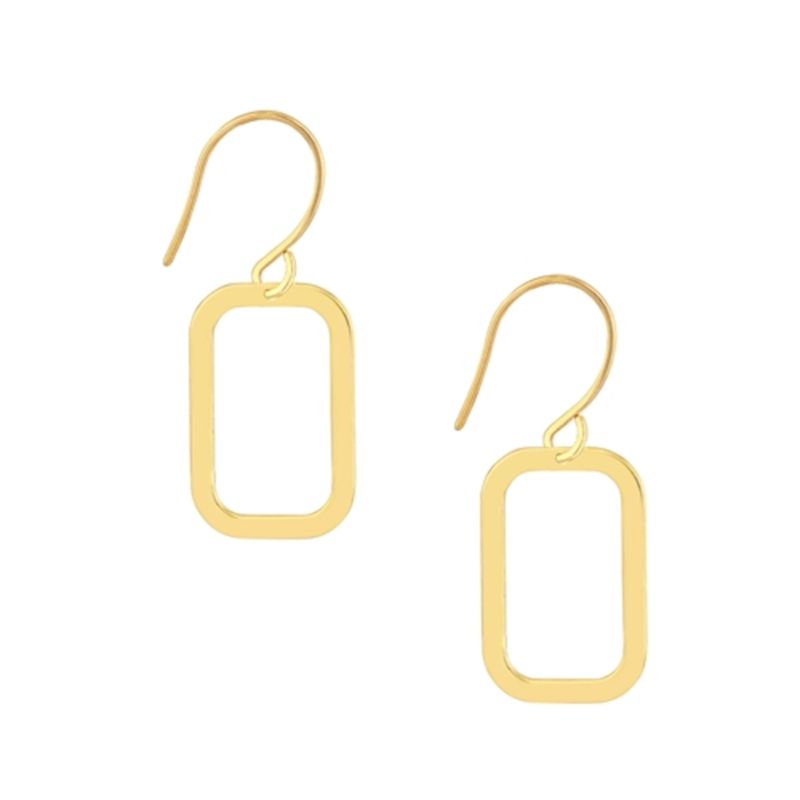 Rounded Rectangle Dangle Earrings