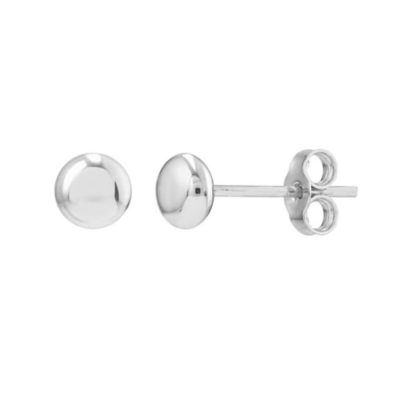 Flat Round Stud Earrings