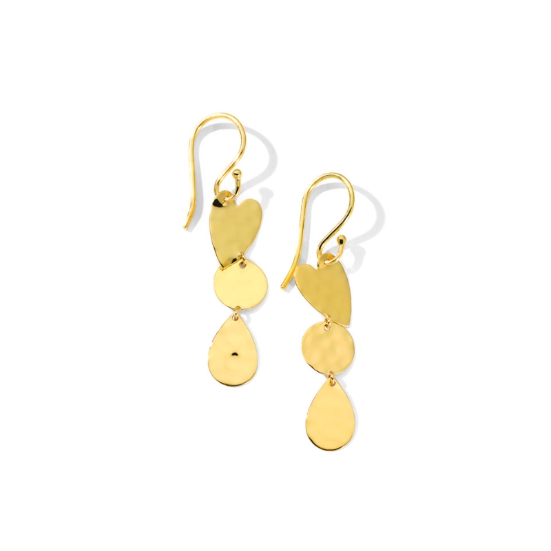 IPPOLITA Crinkle Heart Three Drop Earrings