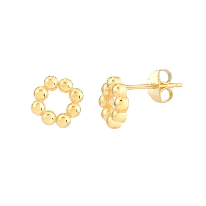 Bead Circle Stud Earrings