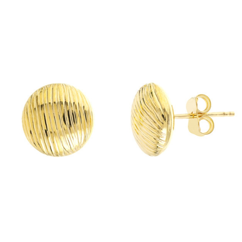 Ridged Button Earrings