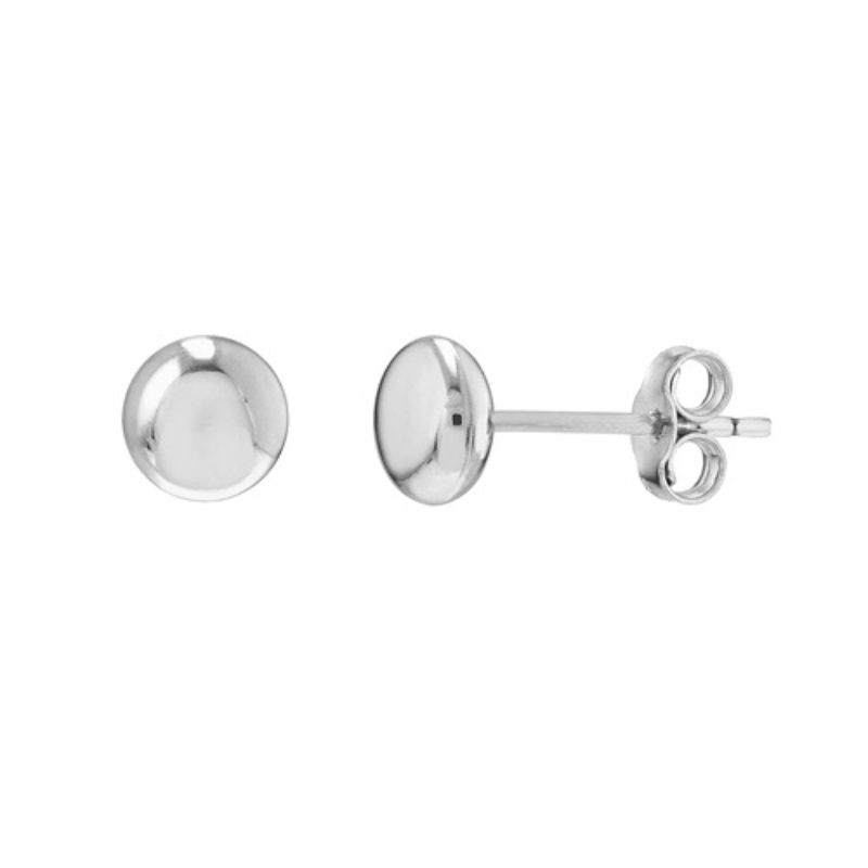 Flat Round Stud Earrings