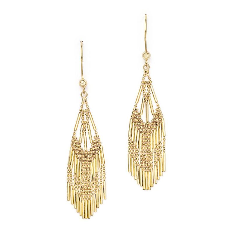 Beaded Multi Row Dangle Earrings