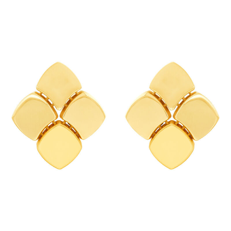 Linked Square Design Stud Earrings