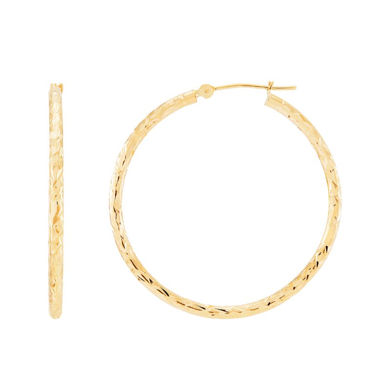 Crystal Cut Hoop Earrings