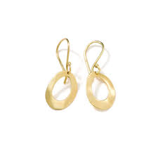 18KY Classico Mini Wavy Oval Earrings