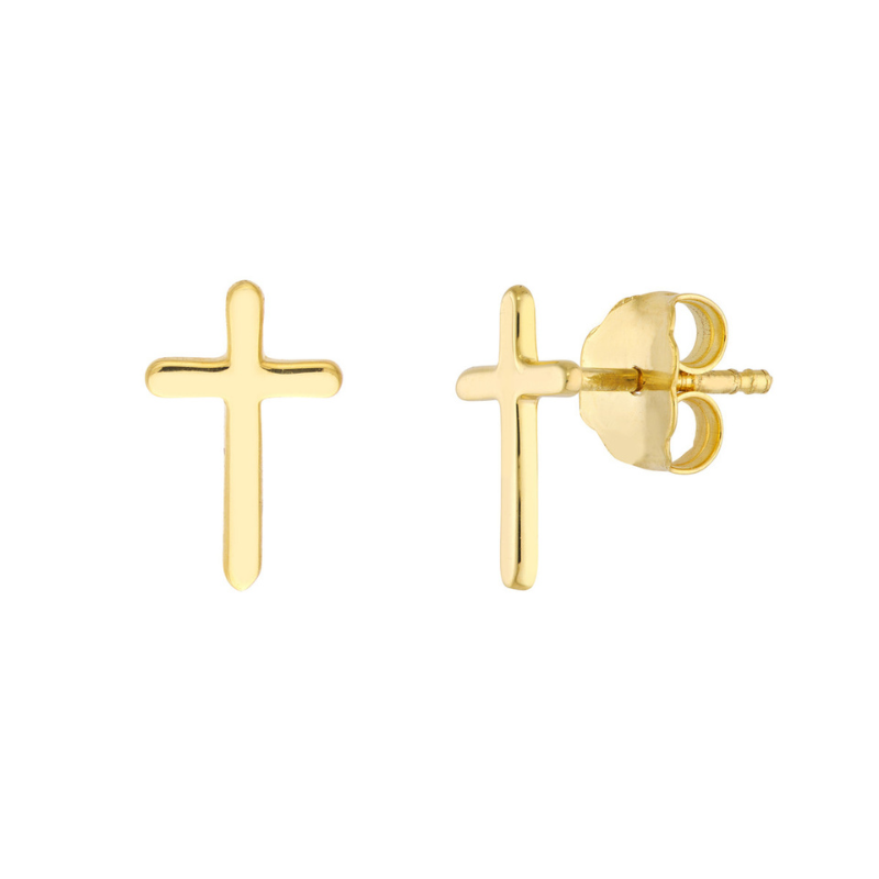 14KY Cross Stud Earrings