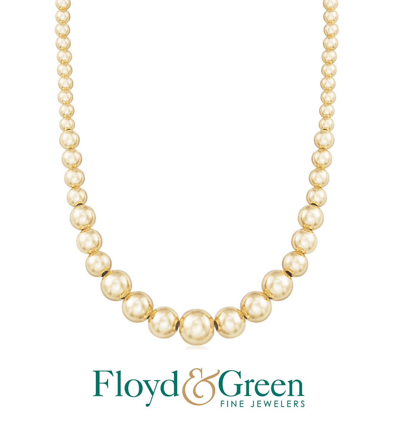 Graduated Gold Bead Necklace