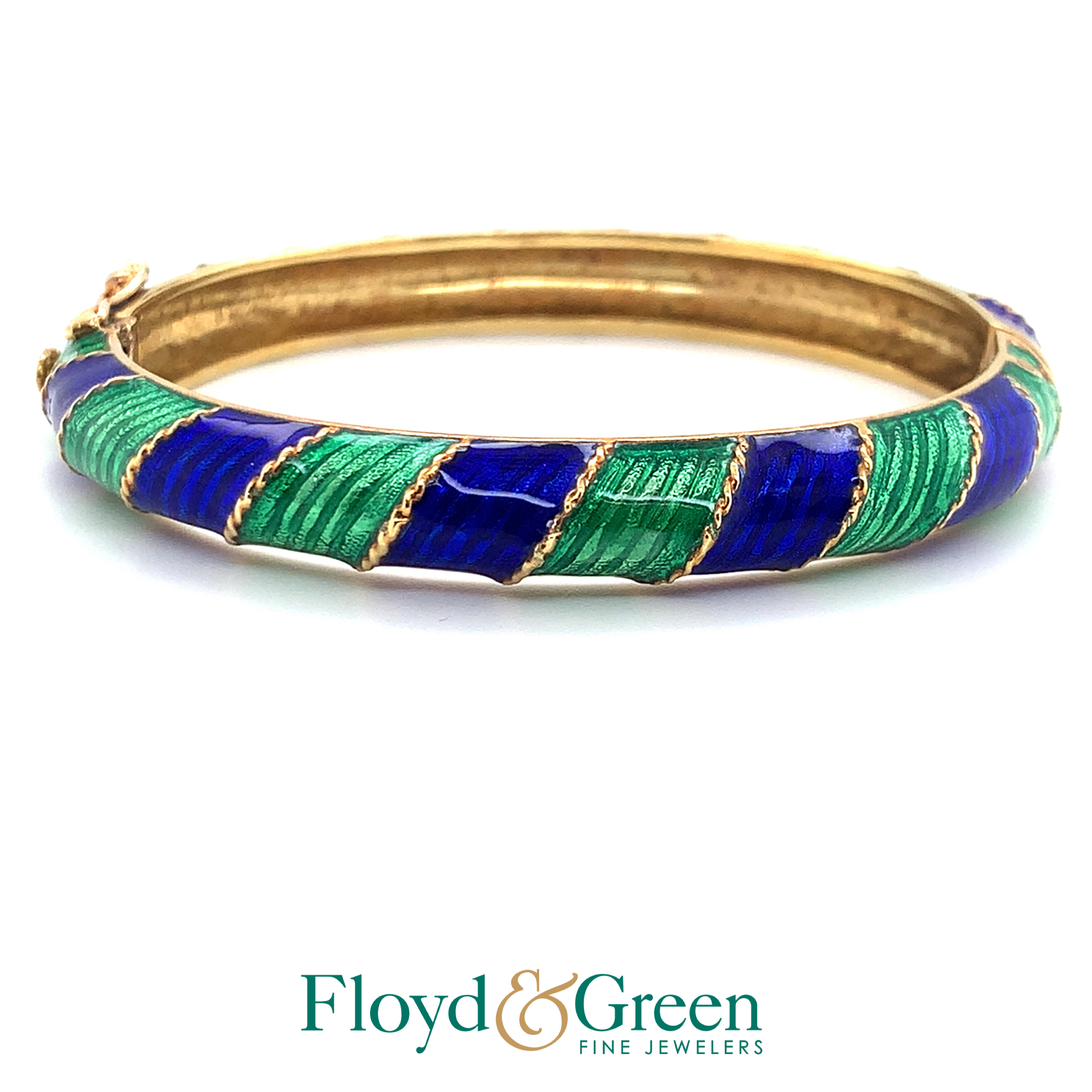 Blue & Green Enamel Bracelet