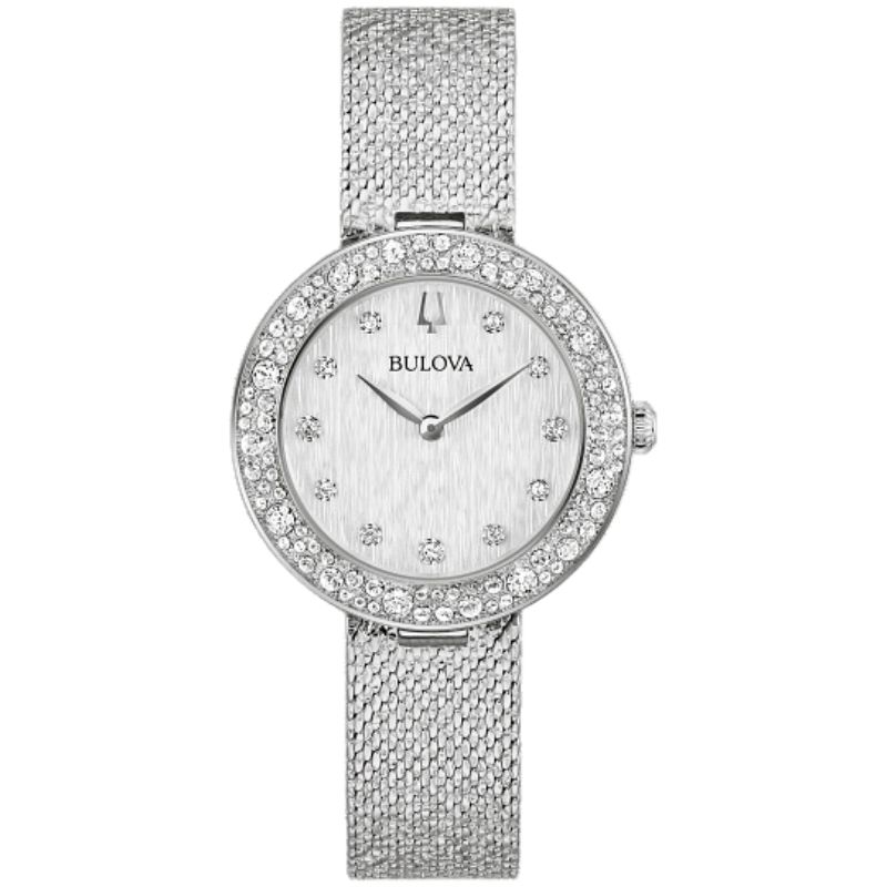 BULOVA Silver Tone Crystal Watch