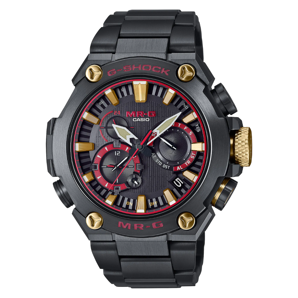 Titanium MR G Balck w/ Red & Gold Accents, Sapphire Crystal, Bluetooth, Water Resistant 200M, Made In Japan, Solar Power, Serial # D333ZN