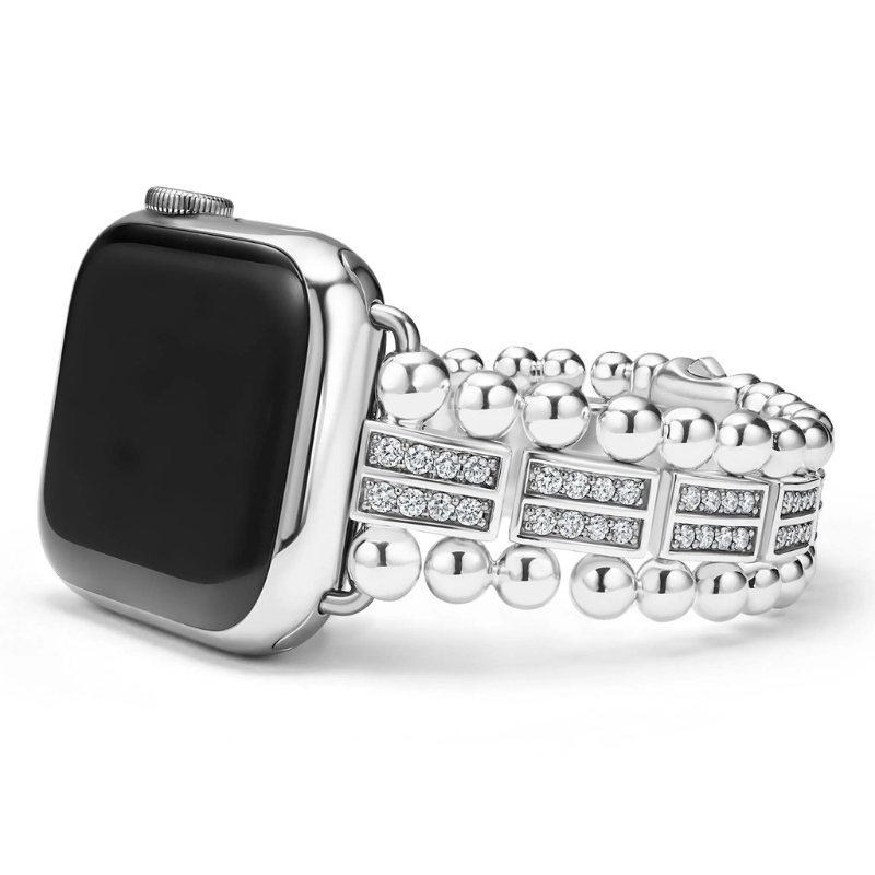 LAGOS Two-Row Diamond Smart Caviar Watch Bracelet