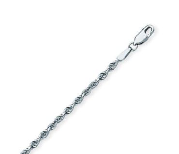 Rhodium Plated Rope Chain