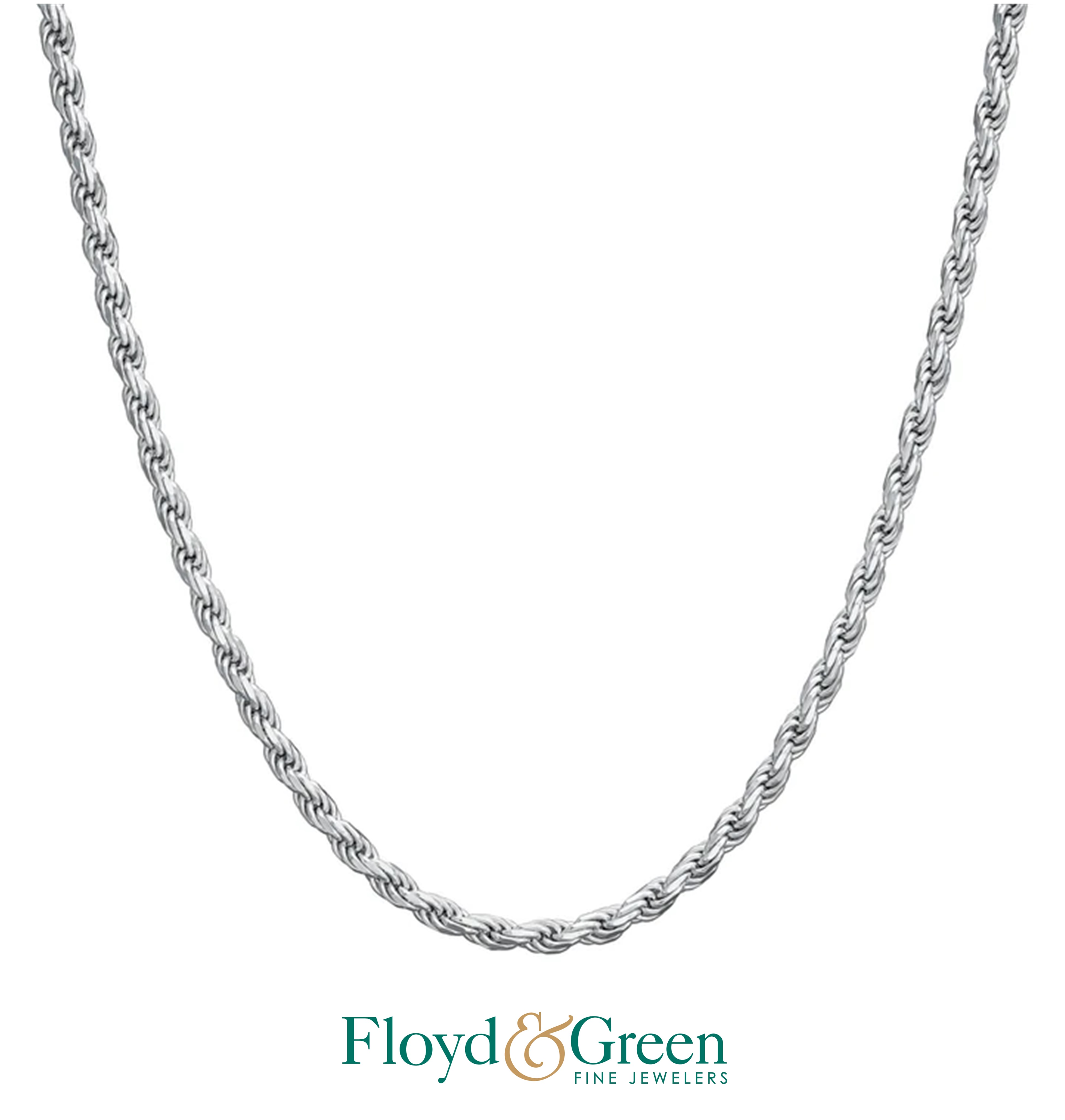 Sterling Silver Rope Chain, 36 inch, 10.7g