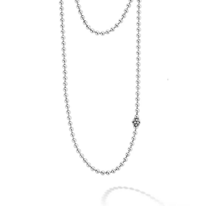 LAGOS Caviar Icon Long Beaded Ball Chain Necklace