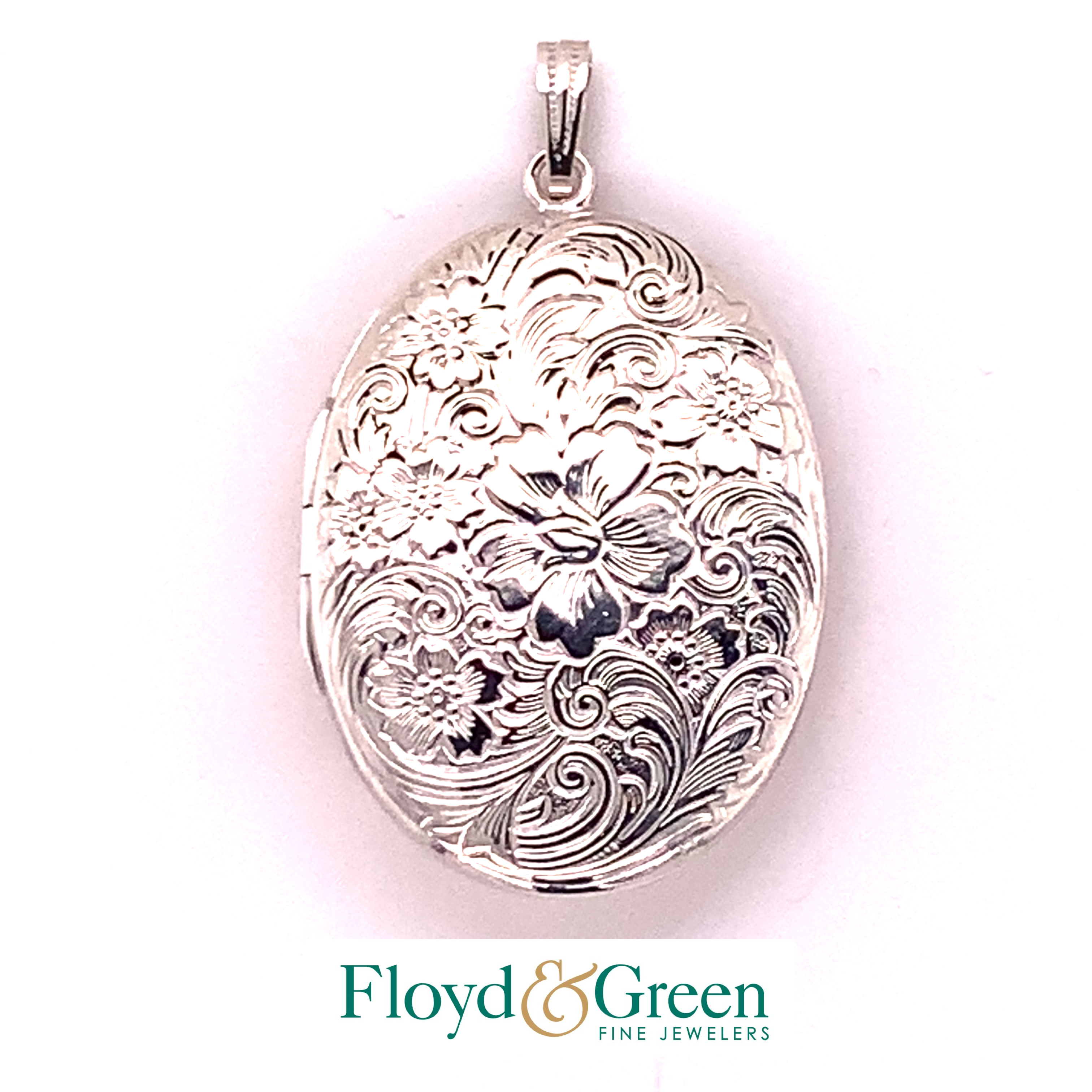 Sterling Silver Decorative Locket, 8.6g