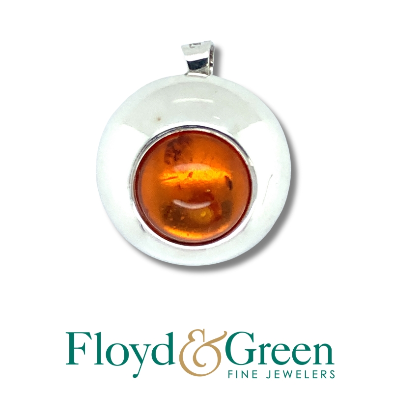 Orange Glass Stone Pendant