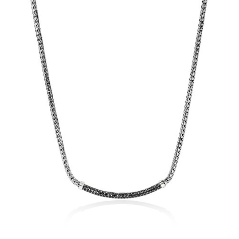 JOHN HARDY Essenttials Pavé Mini Chain Necklace with Black Sapphires