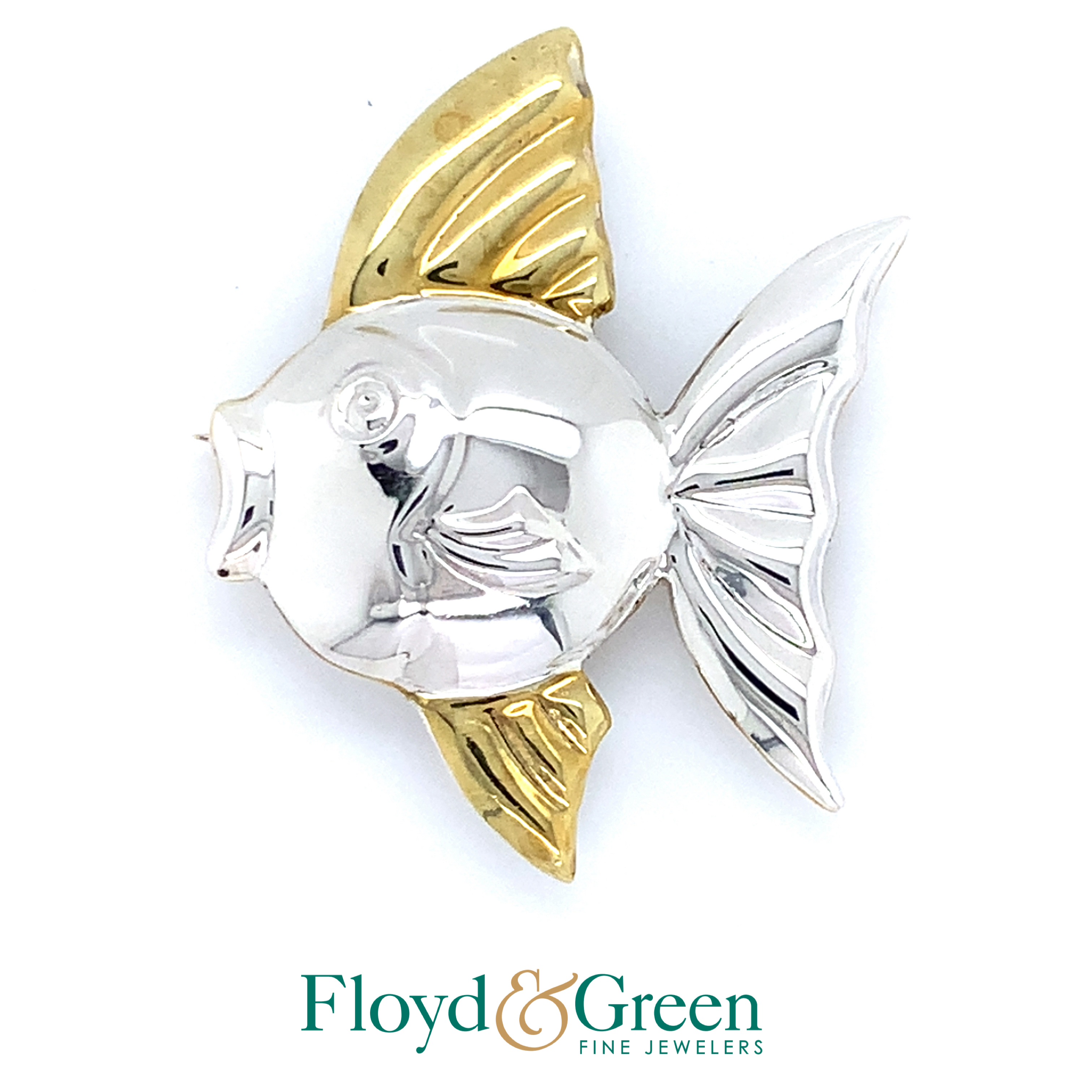 Two Tone Fish Brooch