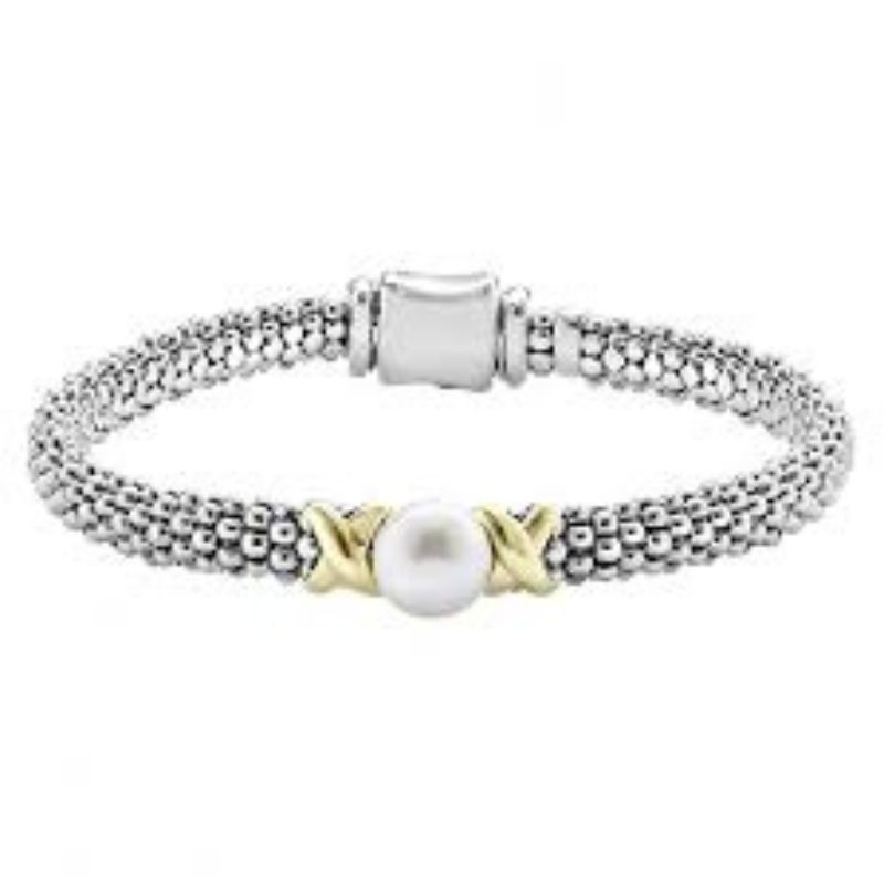 LAGOS Luna Two-Tone X Pearl Caviar Bracelet