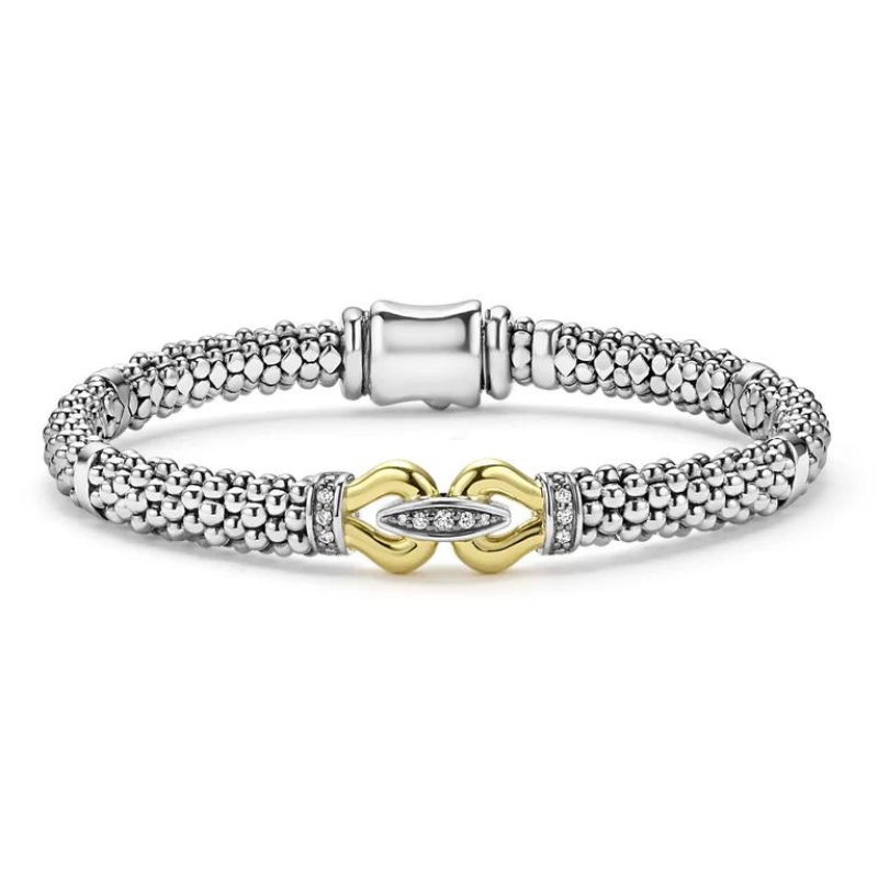 LAGOS Derby Caviar Buckle Diamond Bracelet