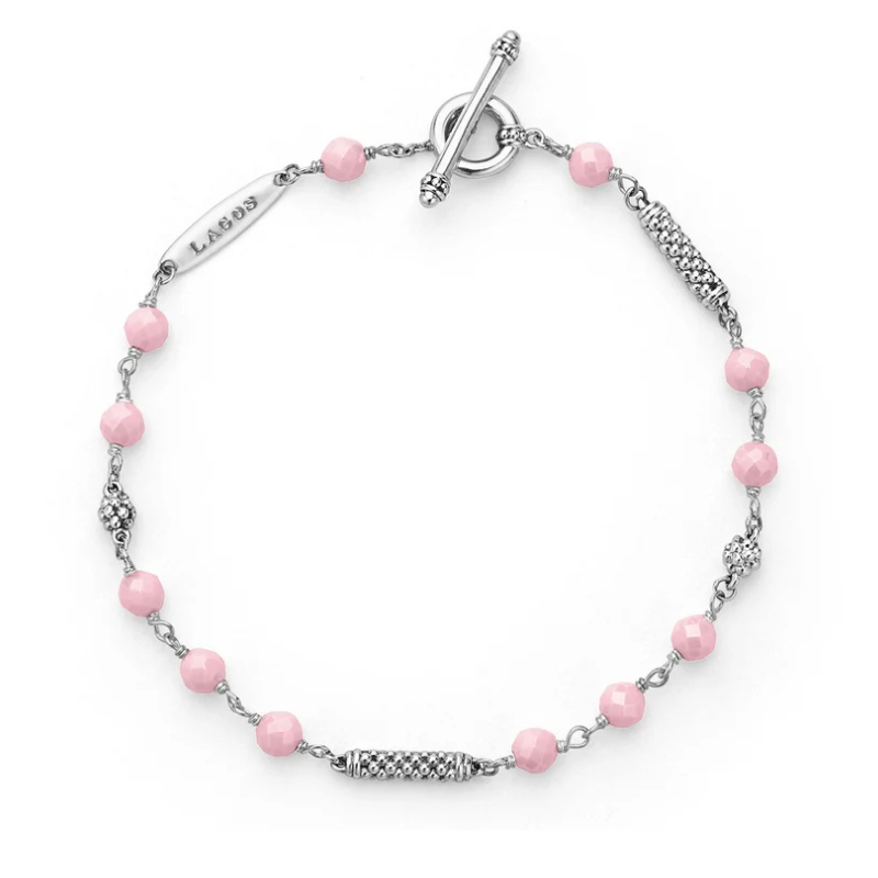 LAGOS Pink Ceramic Beaded Bracelet