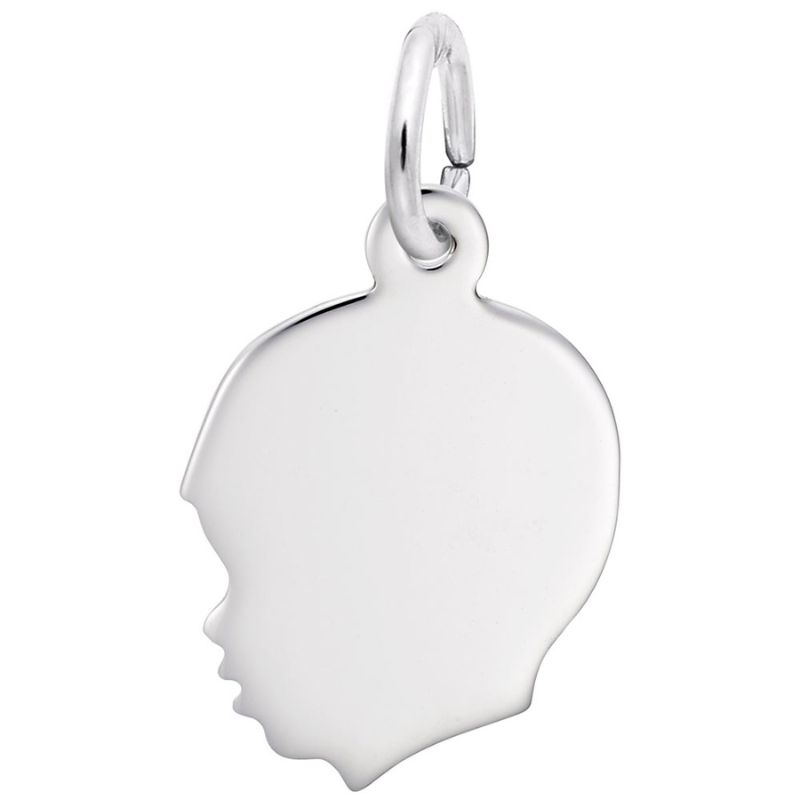 Flat Young Boy’s Head Charm