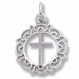 Ornate Border Cross Charm